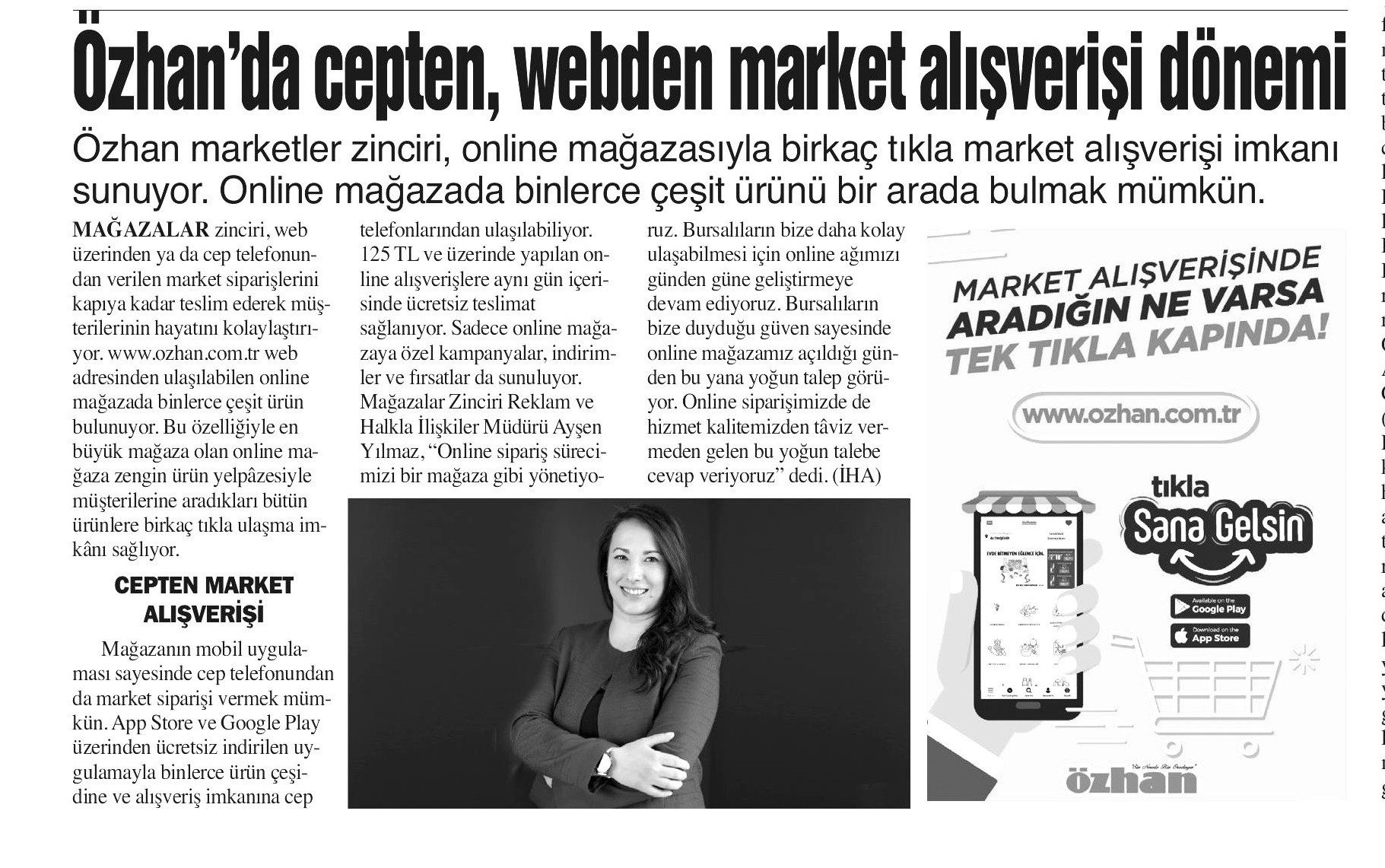 Özhan’da cepten, webten market alışverişi dönemi