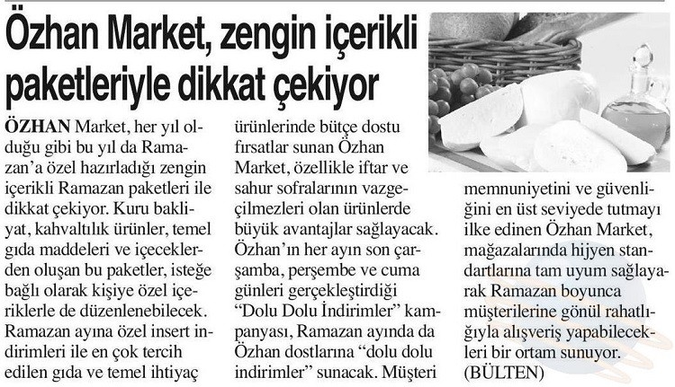 Özhan Market, Ramazan ayına hazır