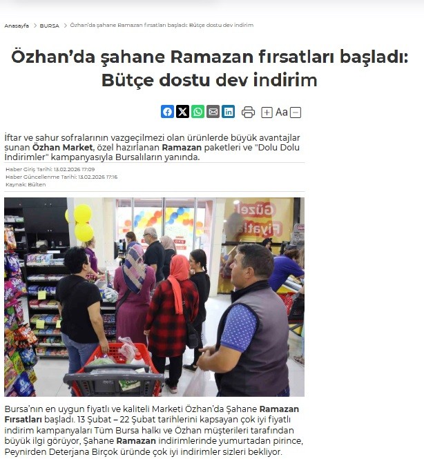 Özhan’da şahane Ramazan fırsatları başladı: Bütçe dostu dev indirim