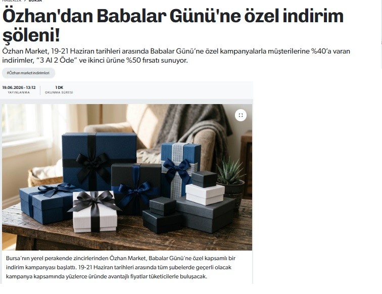 Özhan'dan Babalar Günü'ne özel indirim şöleni!
