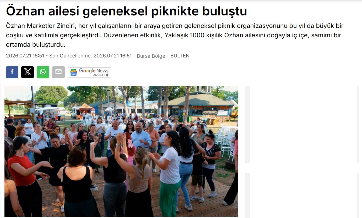 Özhan ailesi geleneksel piknikte buluştu